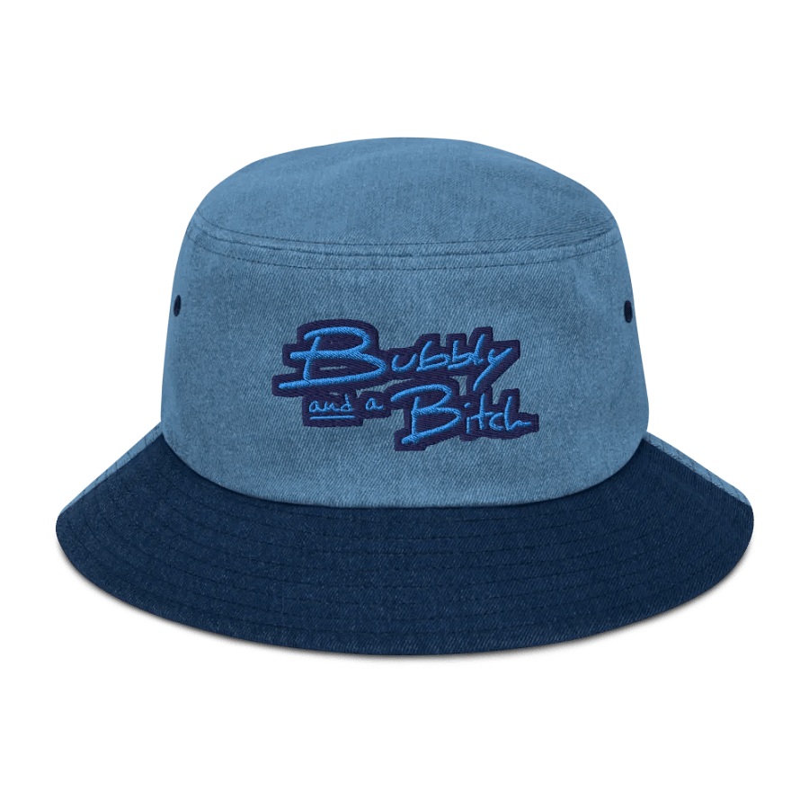 Bubbly and a B*tch (electric) denim bucket hat product image (1)