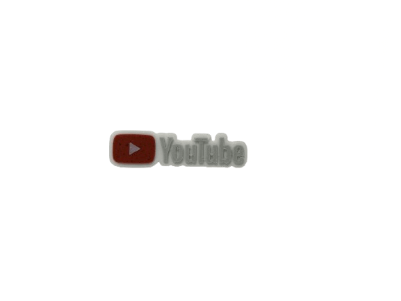 Mini YouTube Logo - Lightweight and Small - White and Red Marble product image (1)