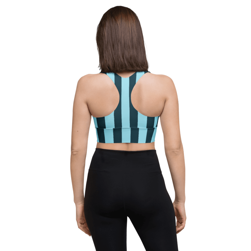 Blue Stripe Longline Sports Bra - UPF50+ protection product image (6)