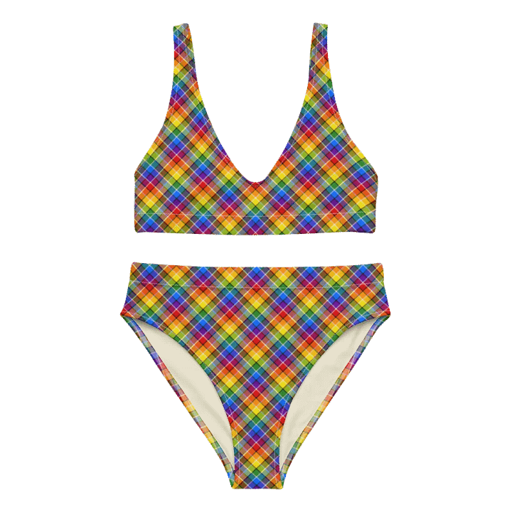 Bright Rainbow Plaid Bikini product image (2)