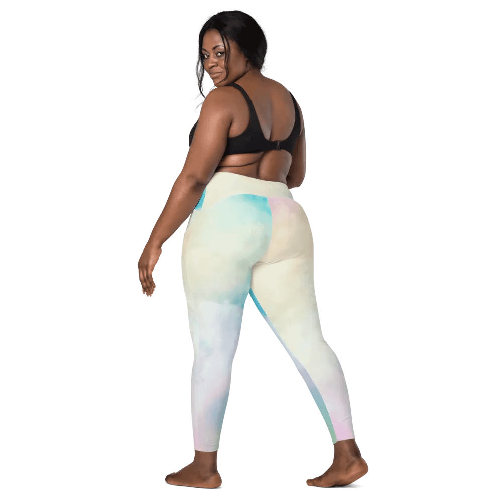 Blur cloud rainbow Design Leggings with Pocket - V1 product image (2)