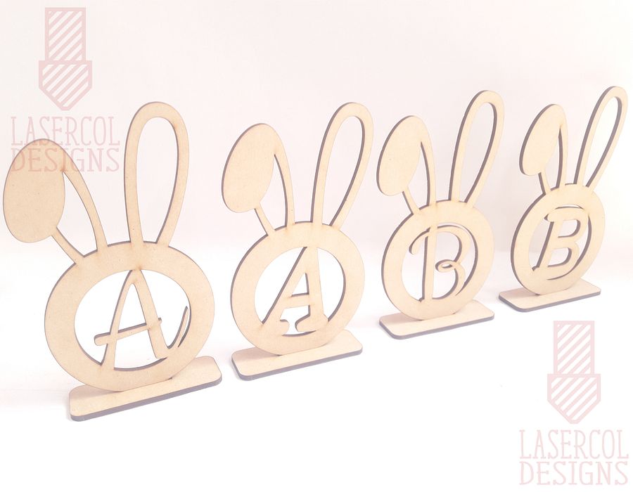 Easter Bunny Monogram with Stand - Laser Cut Files product image (5)