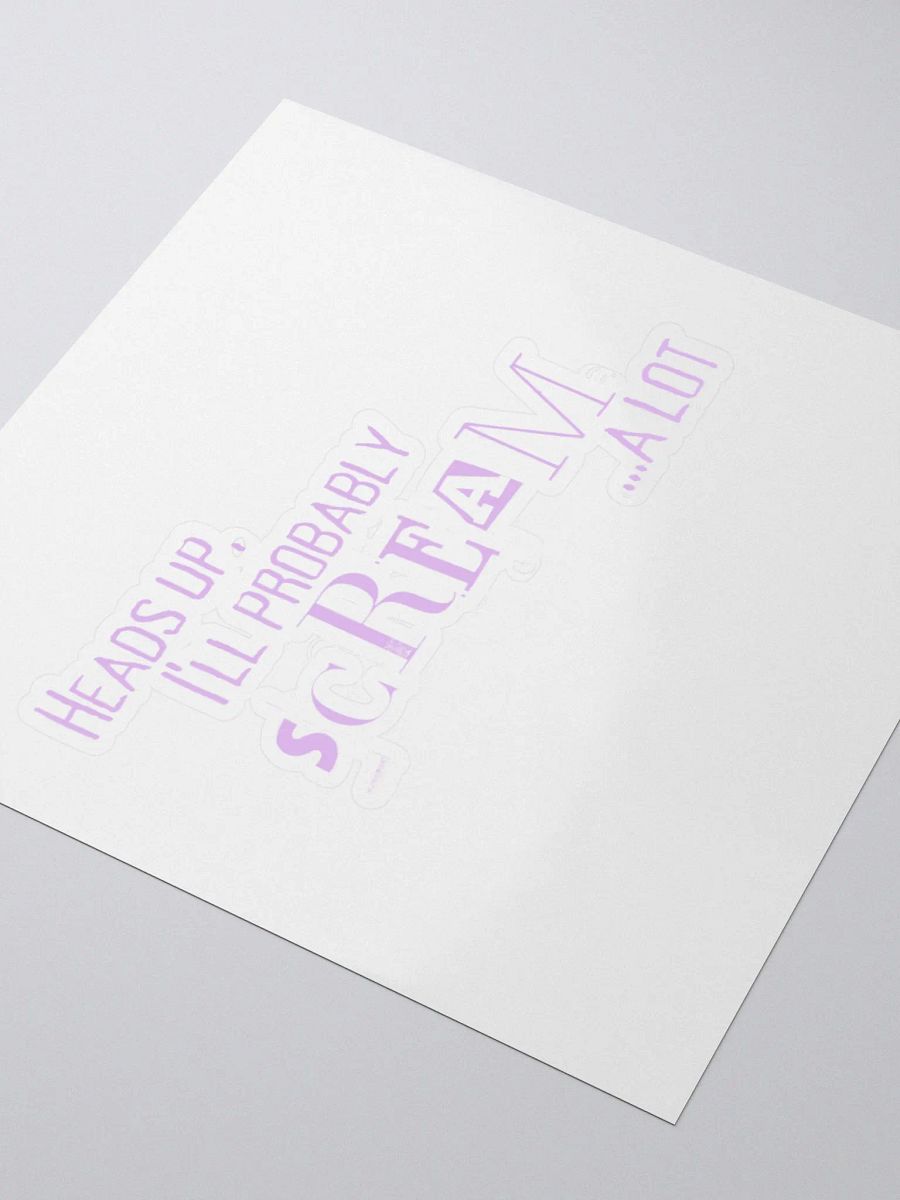 Head's Up I Will Probably Scream A Lot, Sticker, Pink product image (8)