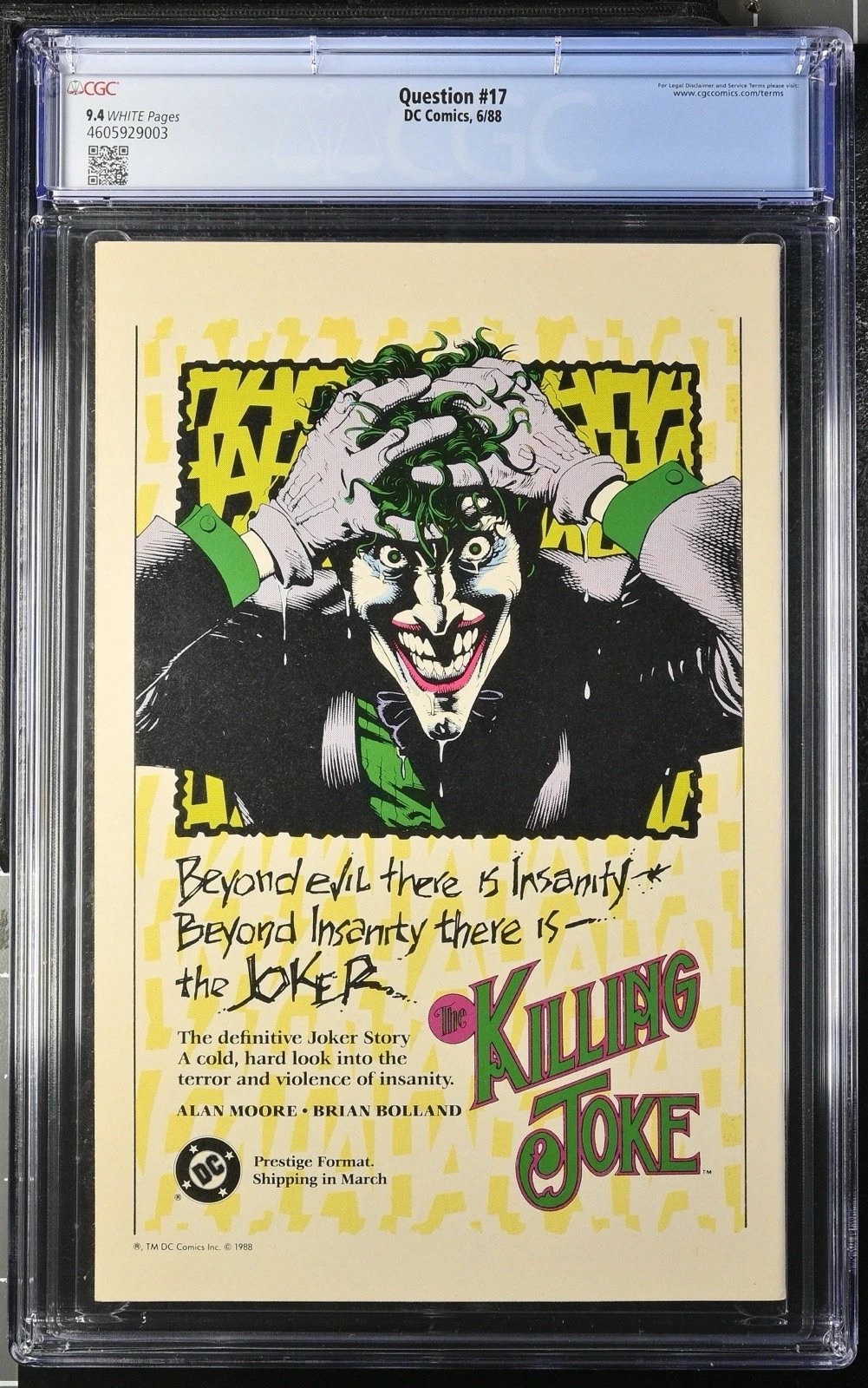 The Question #17 (1988) | CGC 9.4 | Rorschach Appearance | Bill Sienkiewicz Cover product image (2)
