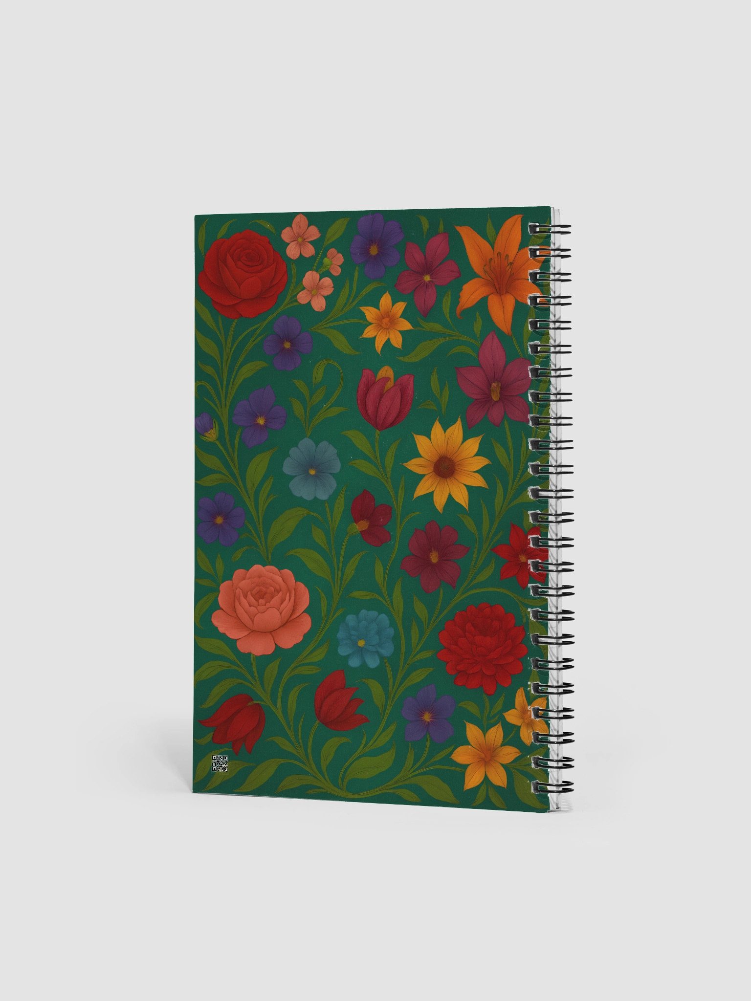 Luxury Art Nouveau Floral Journal – Emerald & Jewel-Tone “Notes” Notebook product image (2)