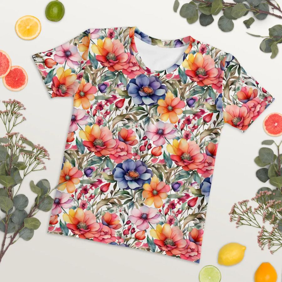 Floral Pattern All Over Print T-shirt product image (7)