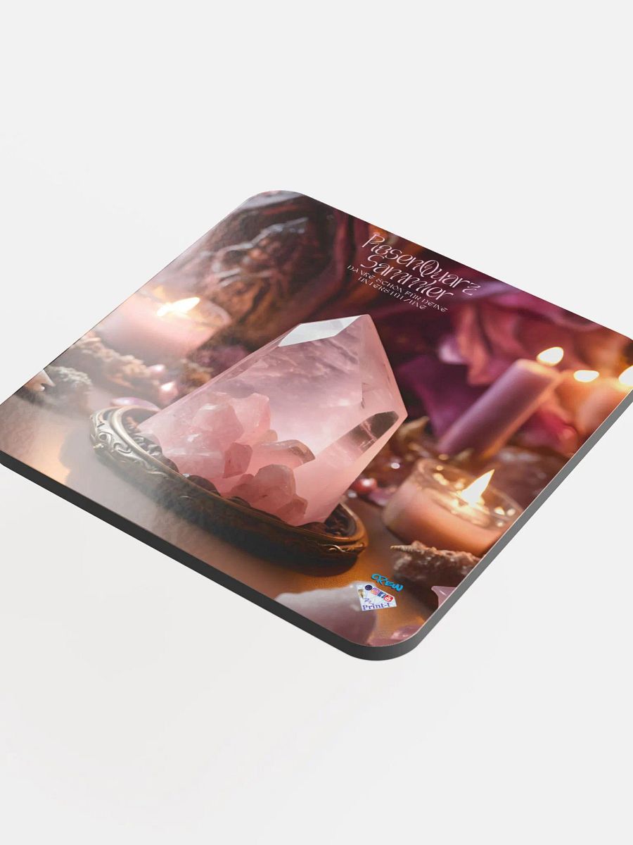 Untersetzer aus glänzendem Kork, Jahres Abo. RosenQuarz Sammler product image (4)