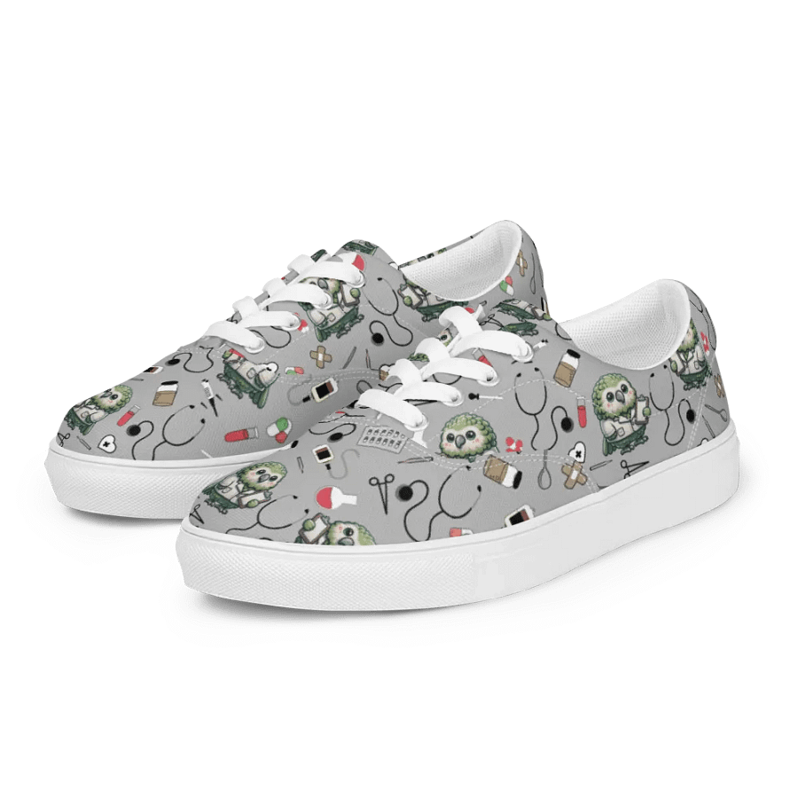 Cute Medical Kakapo Lace-up Canvas Shoes (Grey) product image (6)