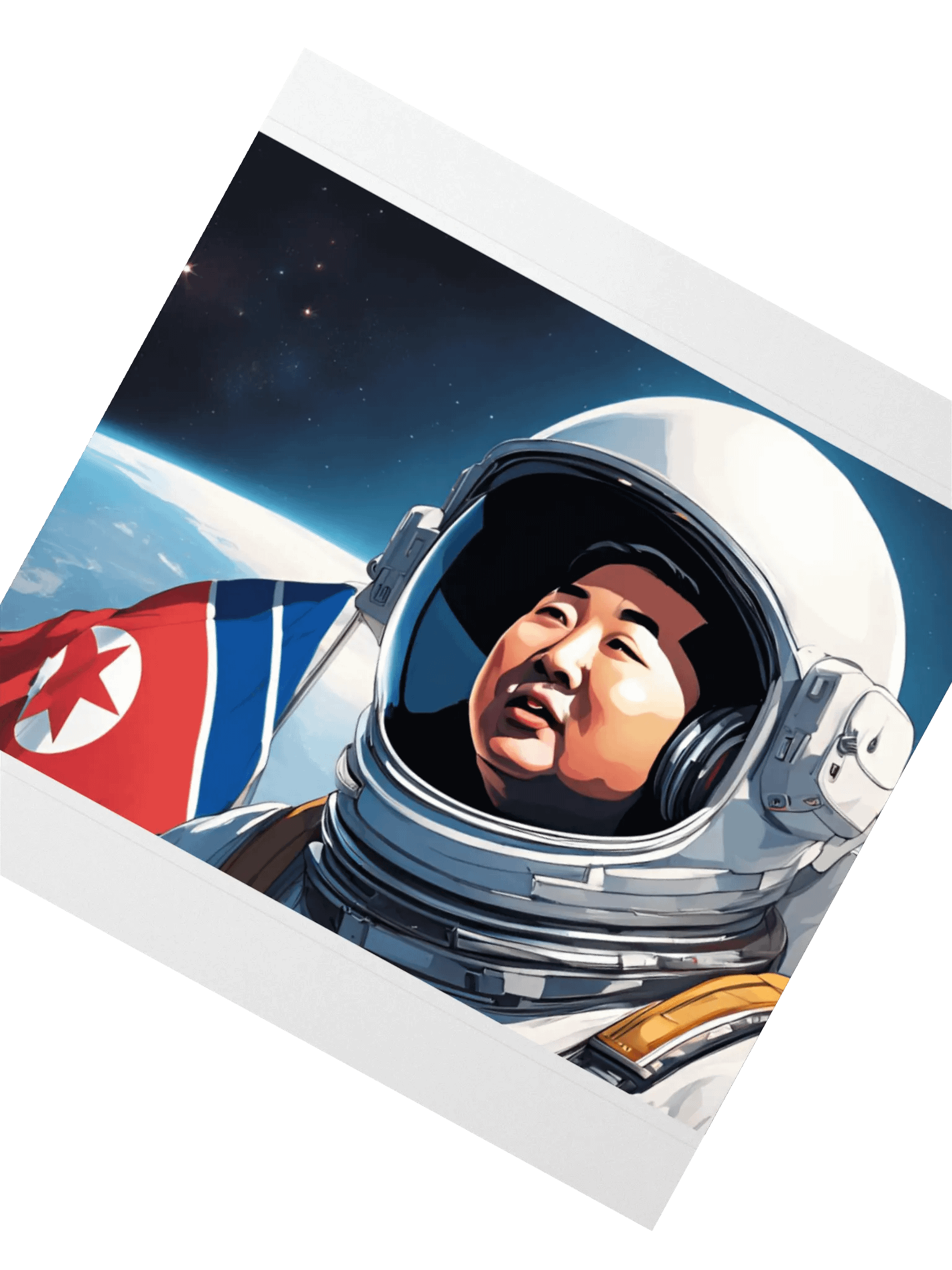 Kim Jong Un Astronaut Sticker - Conquering Space with Korean Flag product image (8)