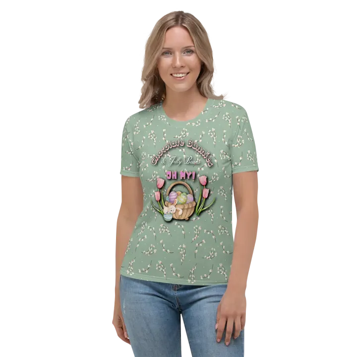 Chocolate Bunnies and Jelly Beans Oh My All Over Print T-shirt product image (2)