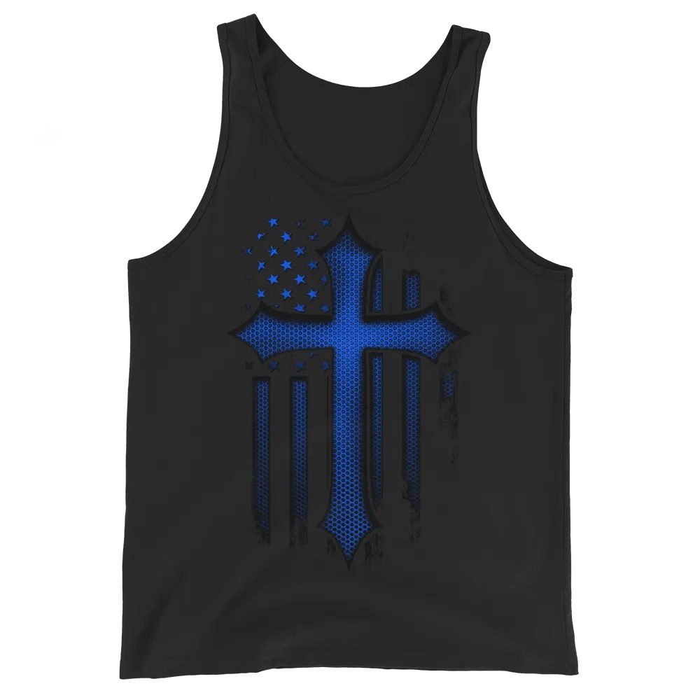Christian Cross Blue Carbon Onyx Tank Top product image (1)
