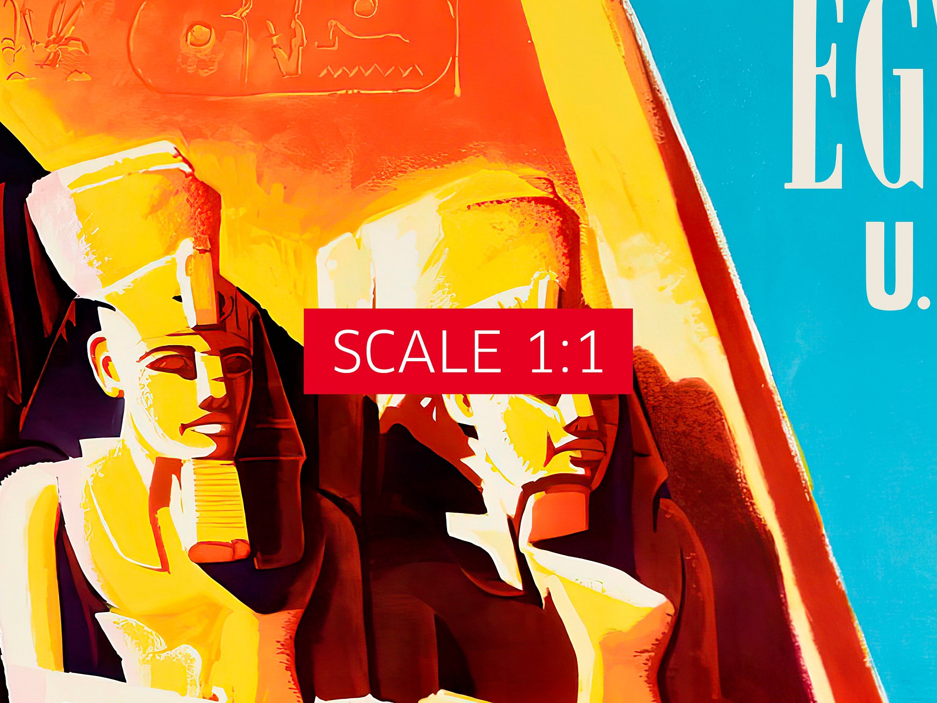 Egypt. Abu Simbel Temple, 1960 (Aswan, Pharaoh Ramesses II) — retro vintage travel poster, retro travel art, retro travel wall art product image (4)