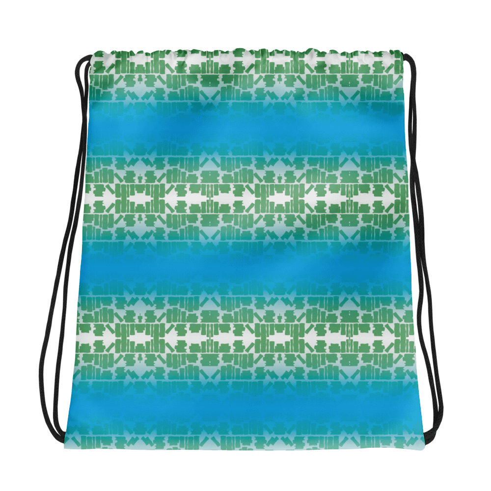 Bookshelf Drawstring Bag (Blue and Green) product image (1)