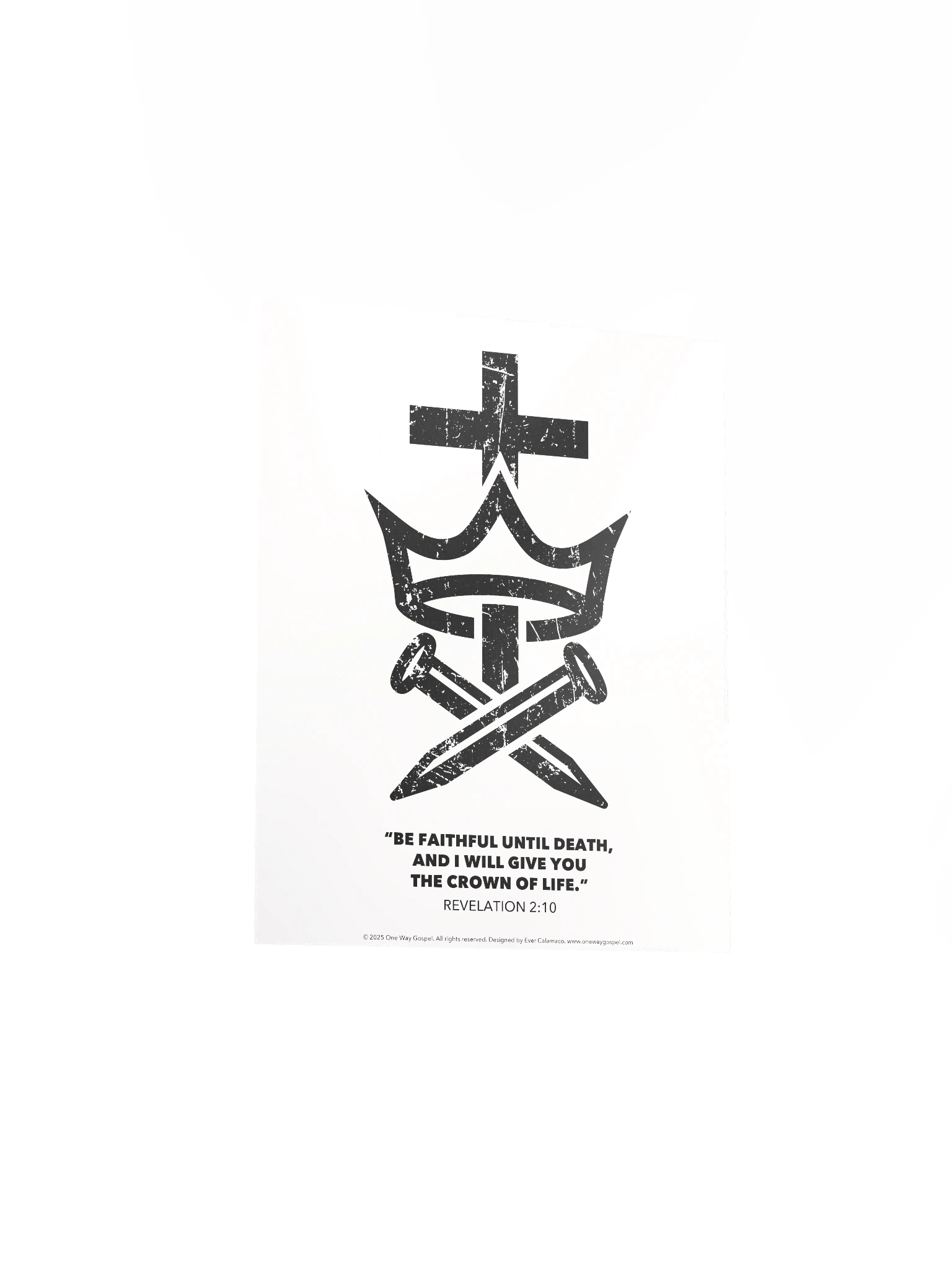 Cross, Crown, and Nails Christian Poster – Revelation 2:10 “Be Faithful Until Death” product image (5)