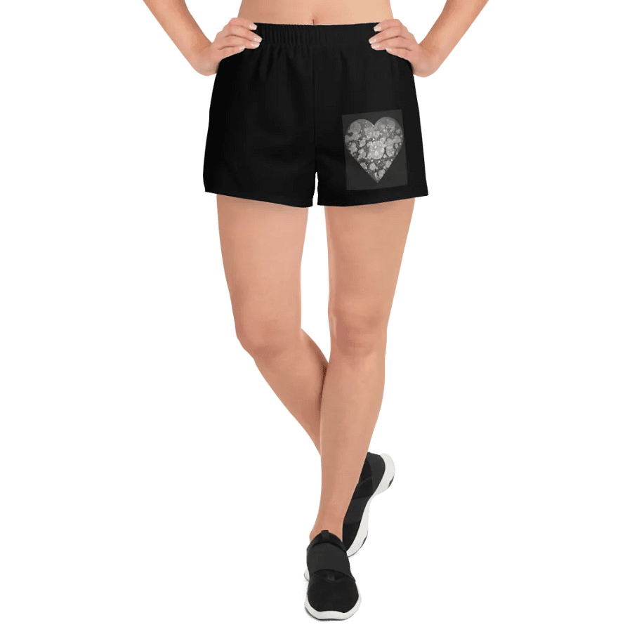 Floral Heart Women's Athletic Short Black Shorts product image (5)