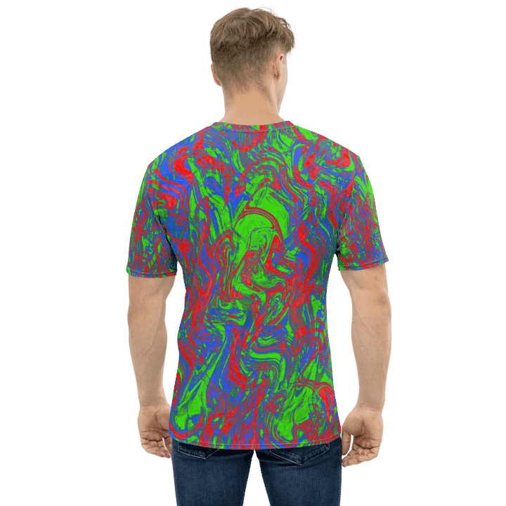 Techno Pattern T-Shirt in Red, Green, Blue, and Purple product image (2)