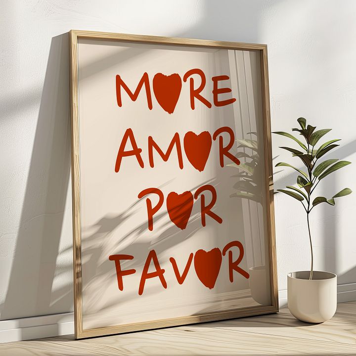 MORE AMOR POR FAVOR Typography Art Print product image (1)
