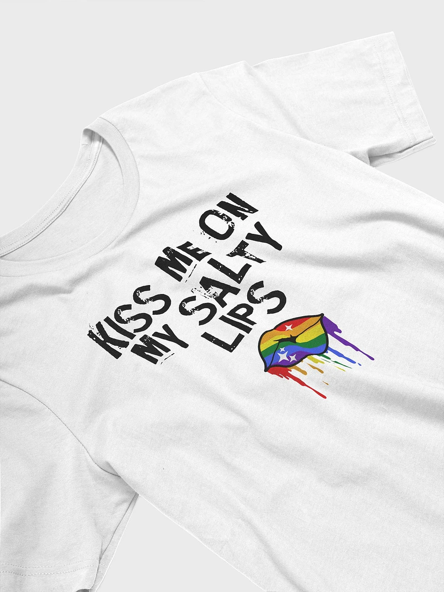 LGBTQ+ T-Shirt - Kiss Me On My Salty Lips Rainbow (White) product image (12)