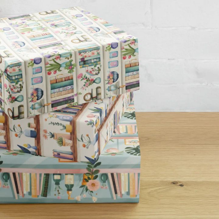 Papier Cadeau Bibliothèque Fleurie product image (1)