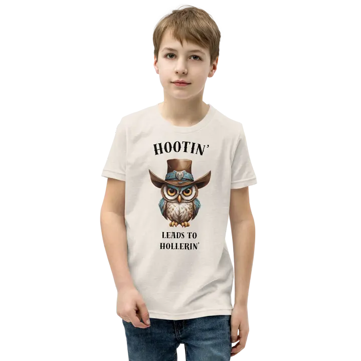 Hootin' Leads to Hollerin' Owl Cowboy Youth T-Shirt product image (2)