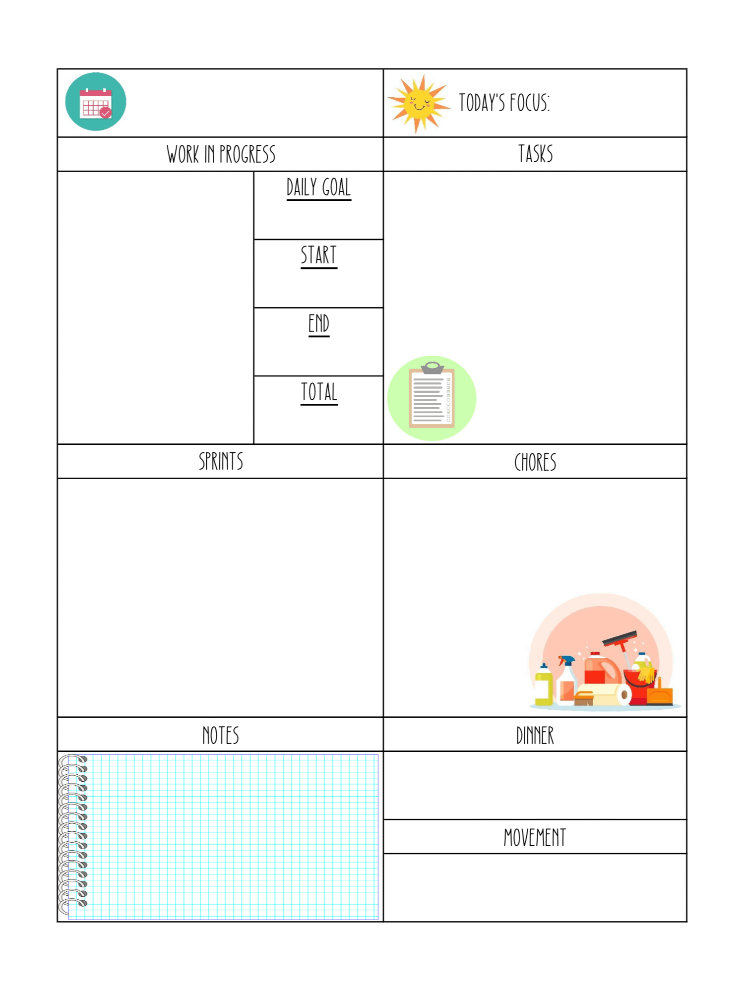 Writer Daily Page Bundle product image (1)