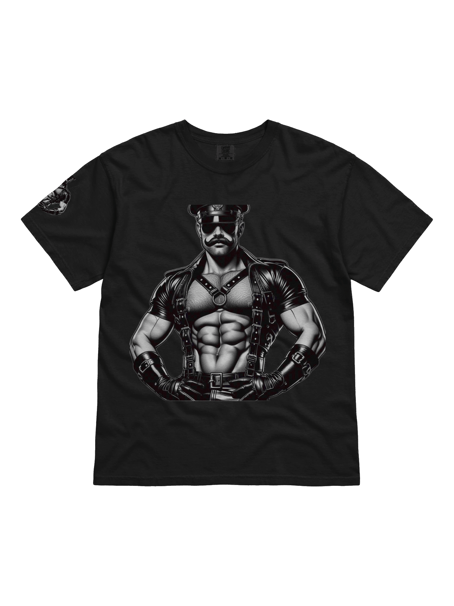 Gay Leather Uniform Dark Daddy Tom of Finland Tribute Berlin German Pride Graphic Design T-Shirt product image (7)