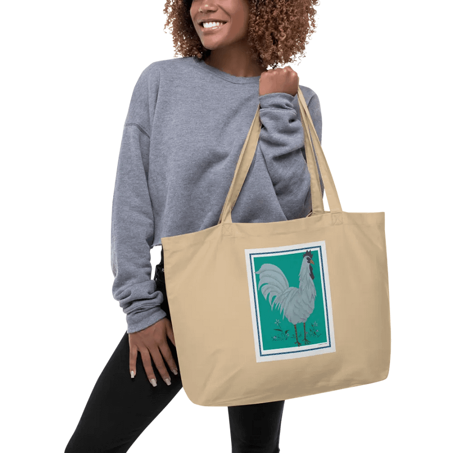 Eco Friendly Tote Bag with Chicken and Green Background product image (5)
