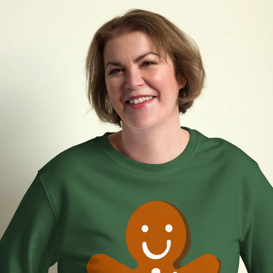 Smiley Gingerbread Man Organic Sweatshirt product image (10)