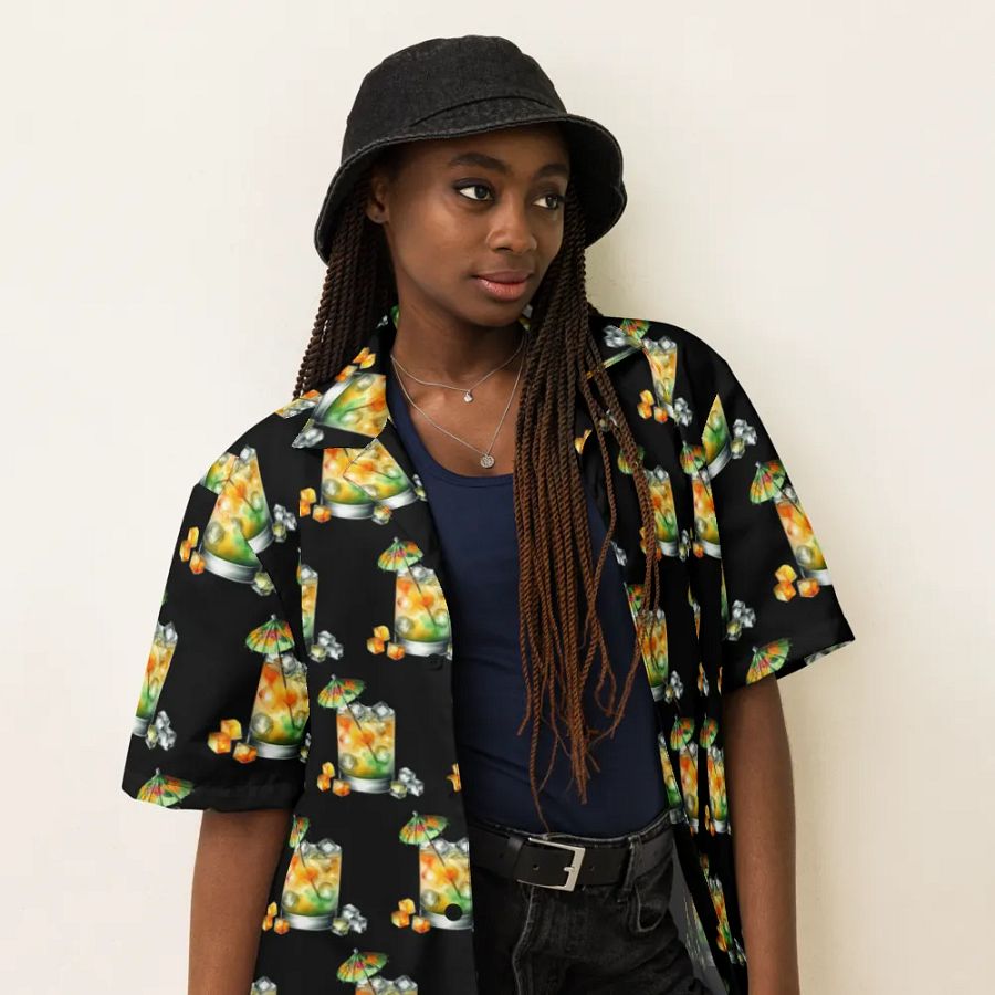 Hawaiian Style Beach Shirt, Umbrella Cocktail product image (6)