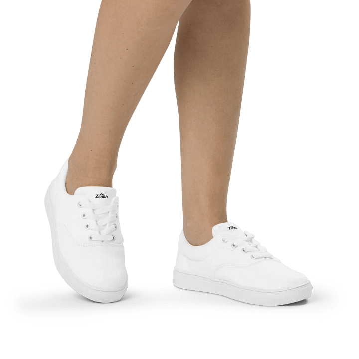 White Zenith Sole Statement Women's Lace-Up Canvas Shoes product image (2)