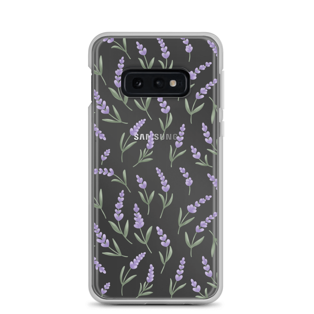 Clear case for Samsung with lavender pattern. Artistic protective cover product image (1)