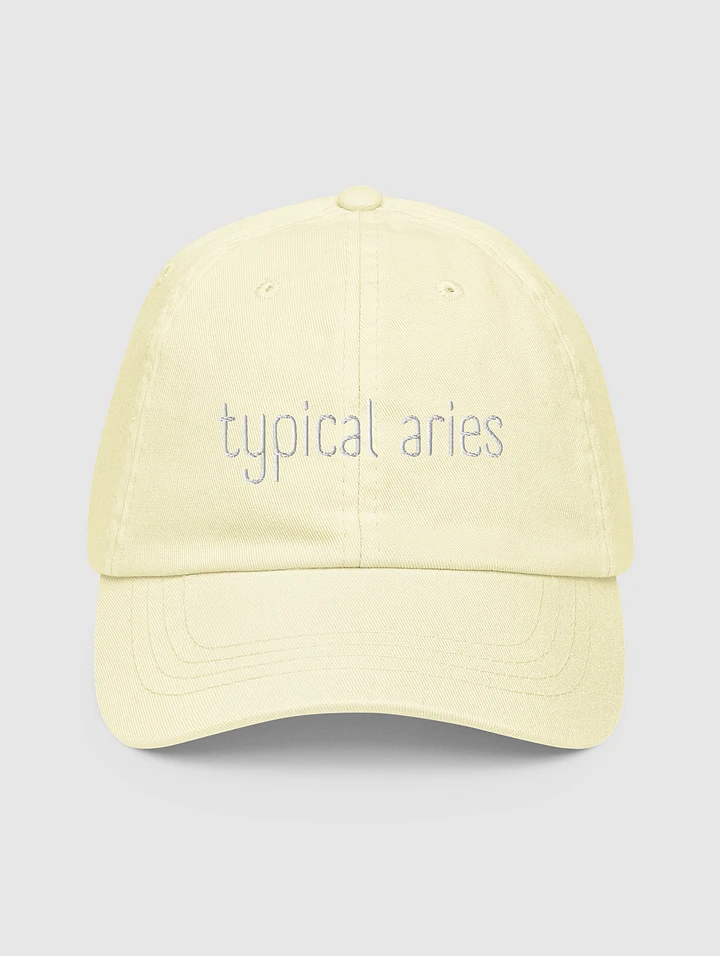 Typical Aries White on Pastel Yellow Baseball Hat product image (1)