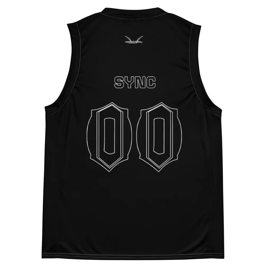 Capital SYNC - Black - White HApex Gear Black Logo - Recycled Unisex Basketball Jersey - product image (11)