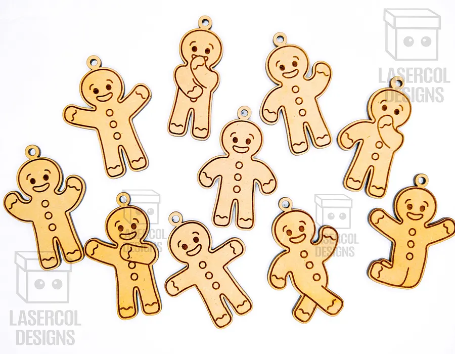 Gingerbread Cookies Christmas Ornaments Set 1 - Laser Cut Files product image (4)