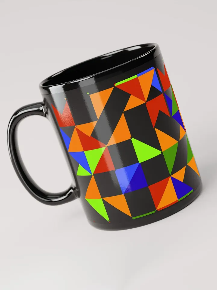 Geometric Shapes Multicolored Black Mug product image (3)