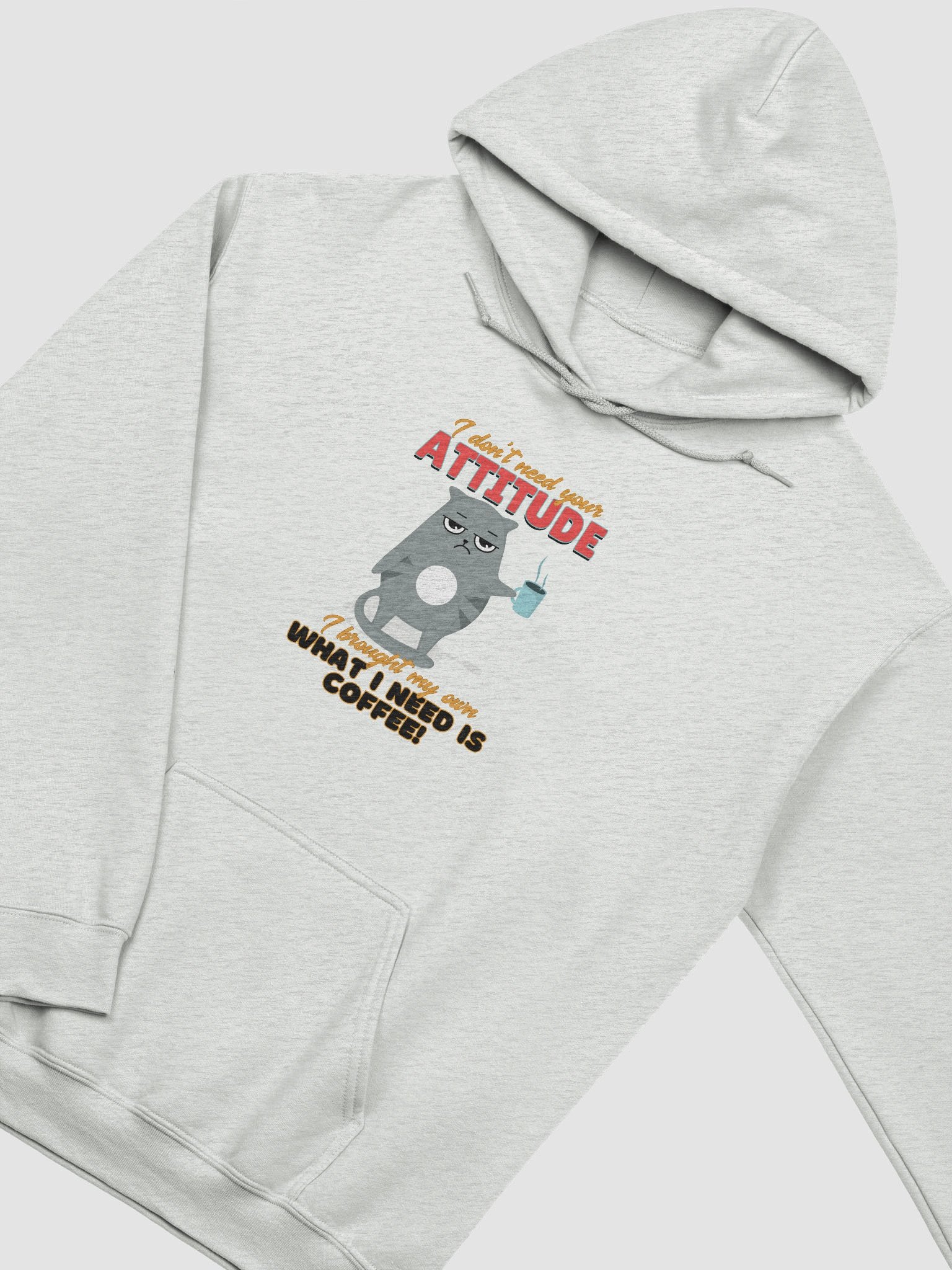 Cat with ATTITUDE... needs coffee! - HOODIE product image (12)
