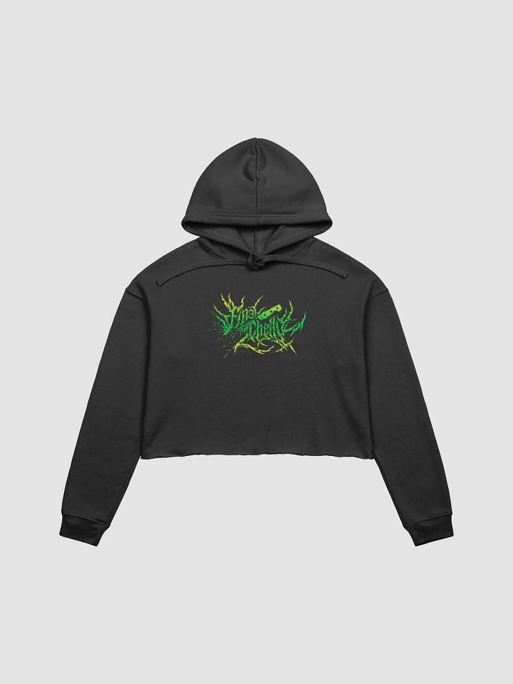 Keep It Metal Green Logo Womens Printed Crop Top Hoodie product image (1)