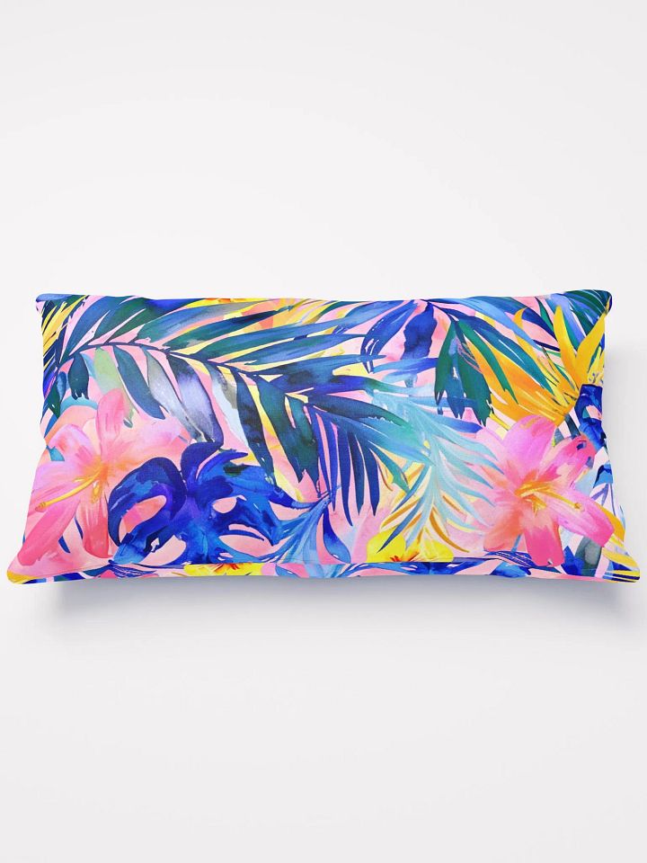 Tropical Floral Purple Throw Pillow product image (2)