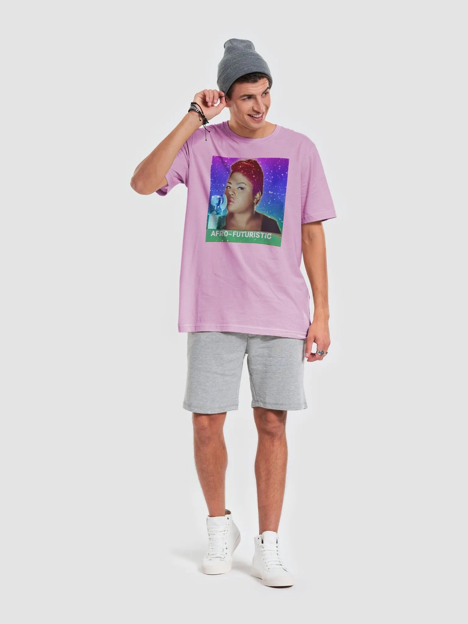 Afro-Futuristic T Shirt Pink product image (6)