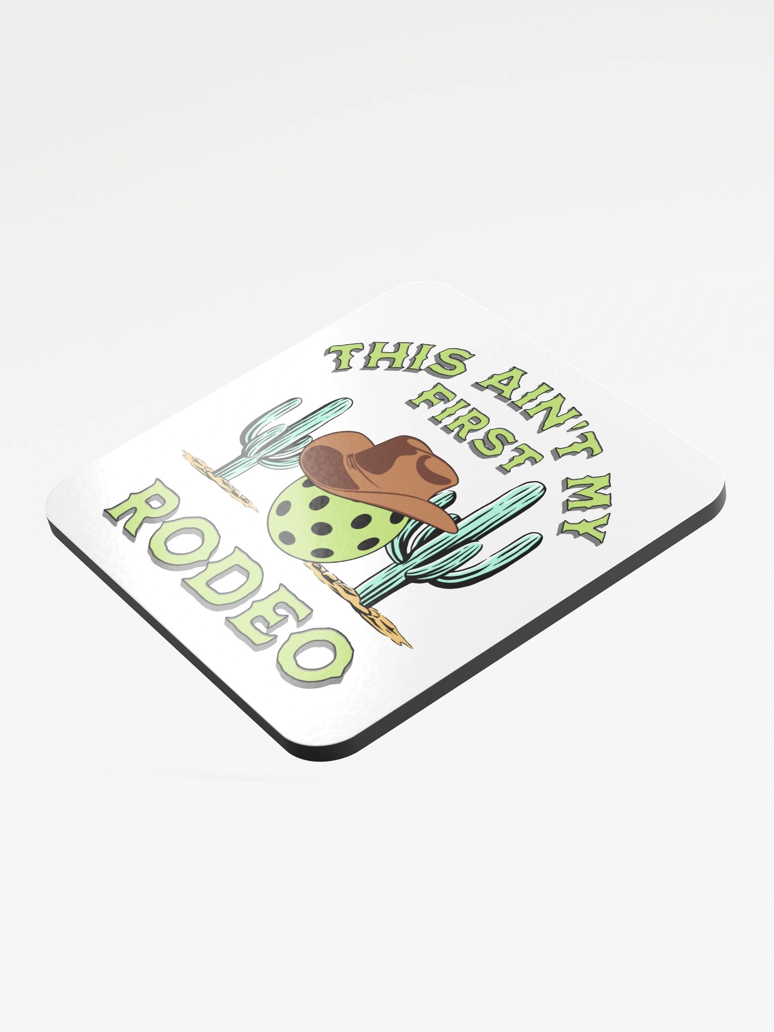 This Aint My First Rodeo Pickleball Western Vibes Glossed Cork Coaster product image (4)
