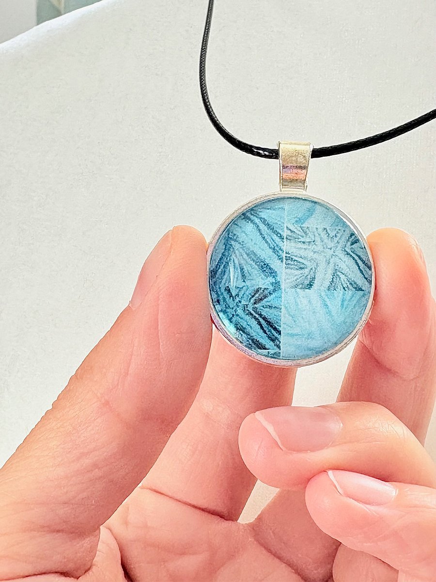 Blue Starfish Print | Handmade Pendant Necklace on a Faux Leather Cord | by Monique Faella Designs™ | MFD-00043 product image (2)