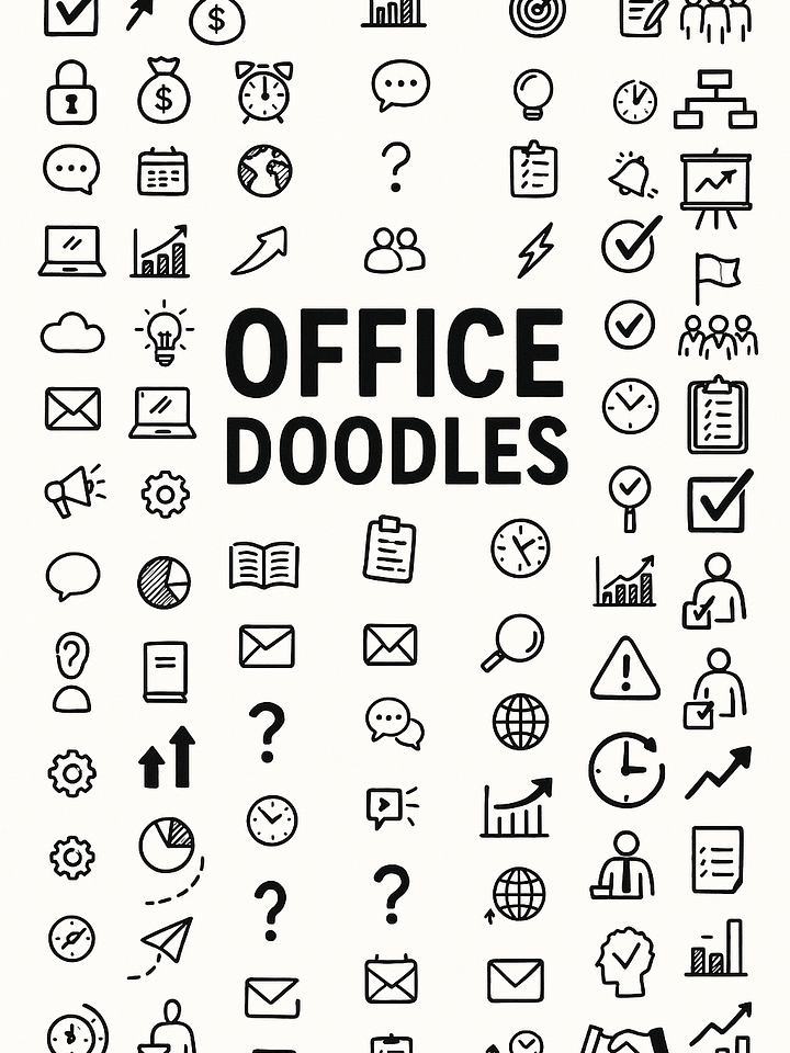 Office Doodles for Infographics – Hand-Drawn Icons (PNG & AI Files) product image (1)
