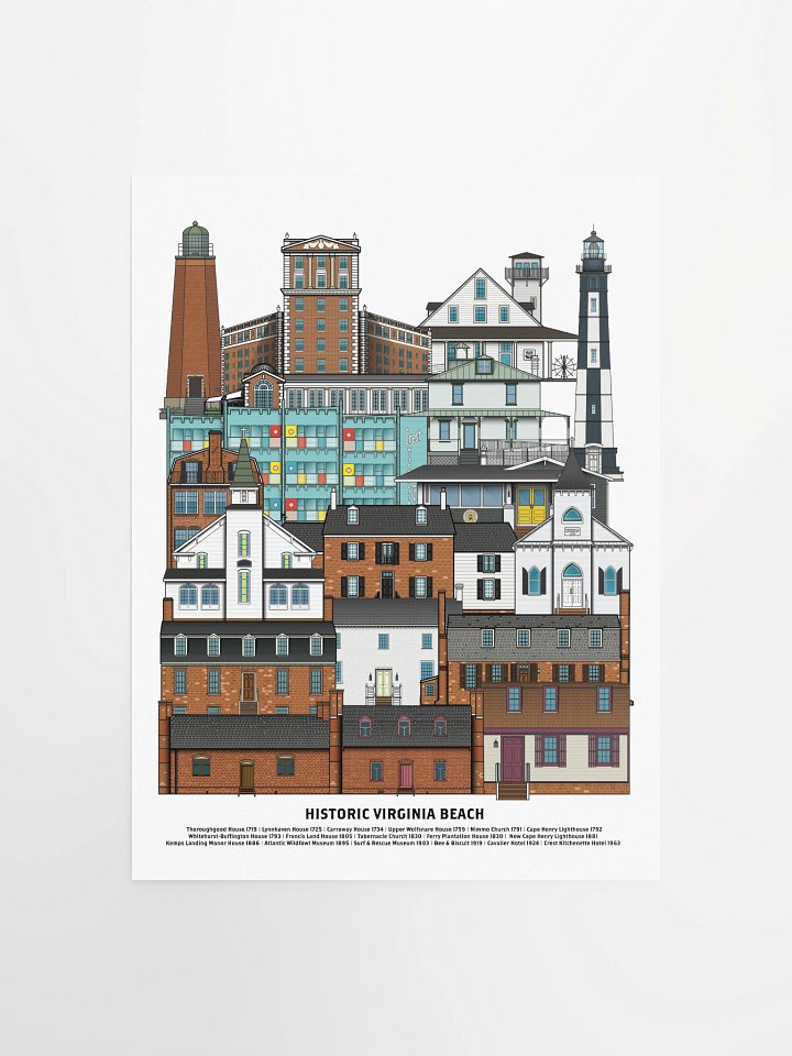 Historic Virginia Beach Buildings Art Poster product image (1)