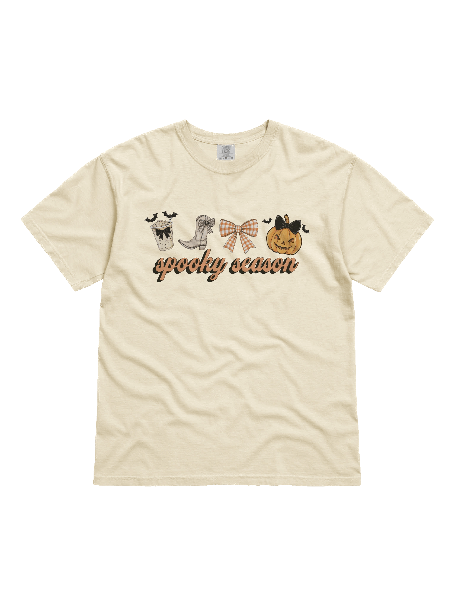 Spooky Season Comfort Colors T-Shirt, Coquette Pumpkin and Boba Graphic Tee, Comfort Colors 1717 Unisex Fit product image (23)