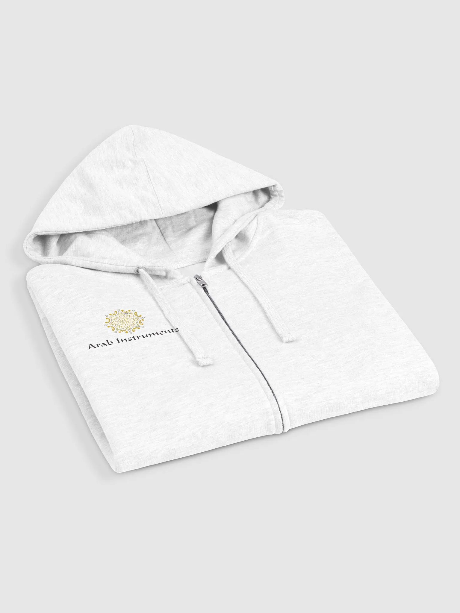Arab Instruments Fleece Zip Up Hoodie White product image (4)