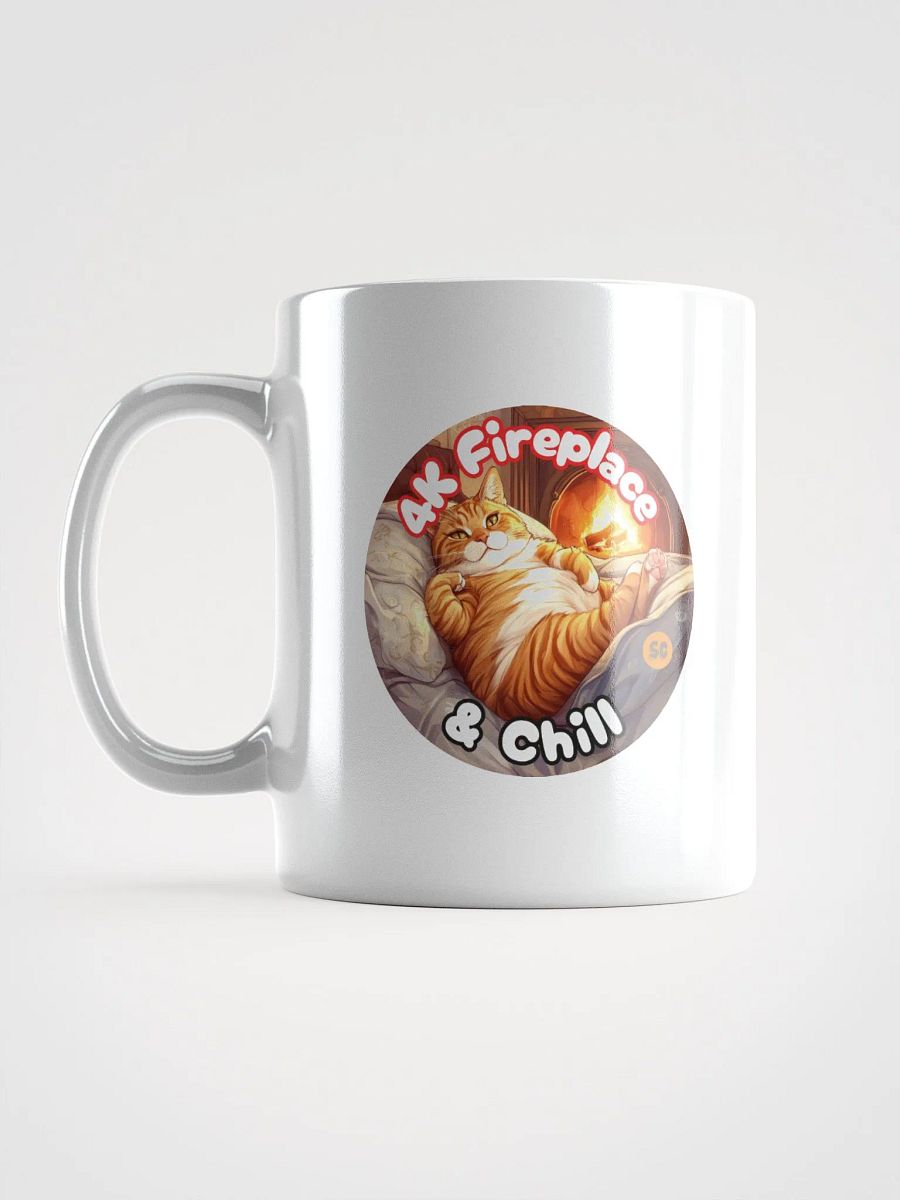 Cozy Cat - 4K Fireplace & Chill | White Glossy Mug product image (16)
