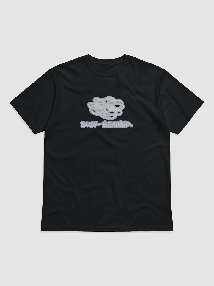 BUSY-BRAINED (lined design, #BDCAEF) unisex eco tee product image (1)