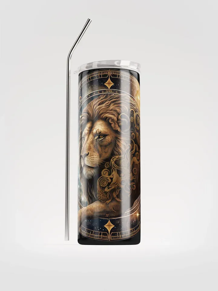 Embrace Leo's Fire with our Eco-Friendly Stainless Steel Zodiac Tumbler | Reusable Straw Included! product image (1)