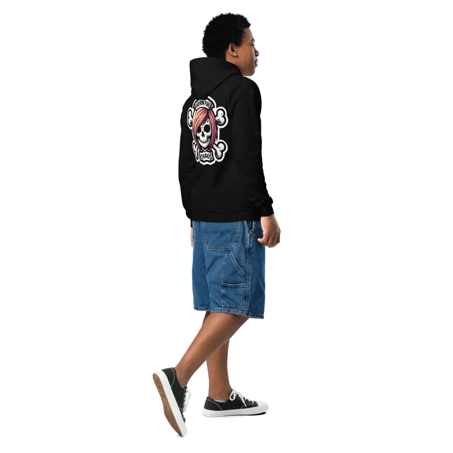 LITTLE EMO Bubble Text Youth Born For Chaos Hoodie product image (5)