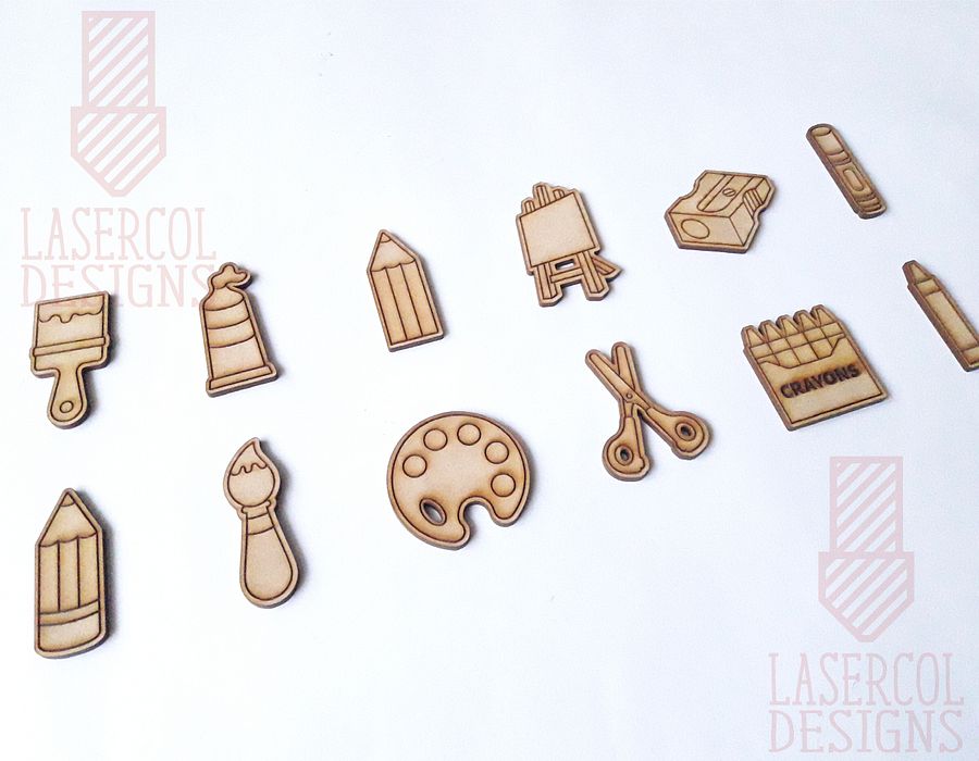 Art Supplies Cut Outs and Stud Earrings - Laser Cut Files product image (7)